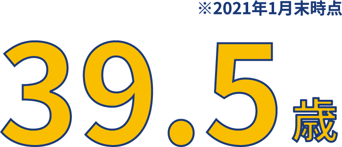 39.5歳 ※2021年1月末時点